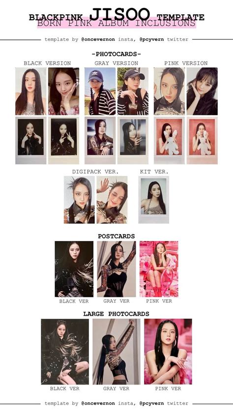 Blackpink Born Pink Jisoo All Photocards Inclutions Template