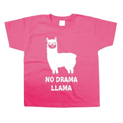 Kids Childrens No Drama Llama T Shirt Animal Cool Funny T Idea All