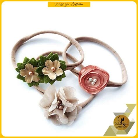 Kyc 3pcsset Pearl Lace Flower Elastic Headband For Baby Girl Lazada Ph