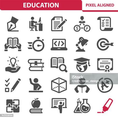 ikon pendidikan set ikon sekolah universitas perguruan tinggi ilustrasi