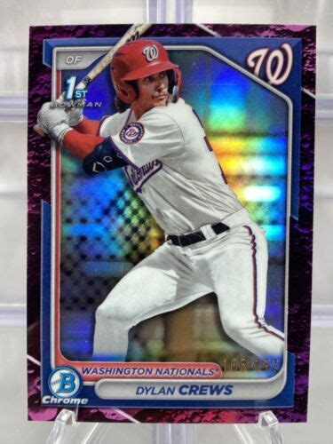 2024 Bowman Chrome DYLAN CREWS Fuchsia Lunar Glow 1st Bowman 199 BCP