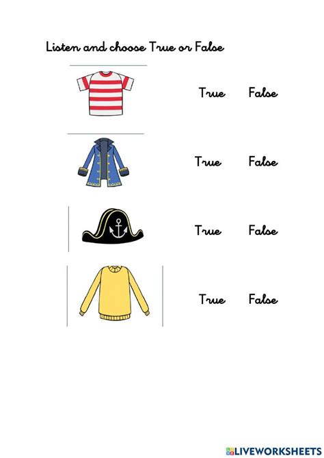 Clothes Online Exercise For 1º Live Worksheets