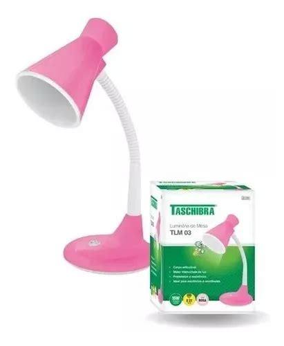 Luminária De Mesa Articulado Tlm E27 Bivolt Taschibra Rosa