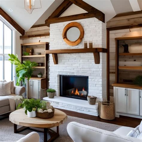 12 A Cozy Cottage Inspired Living Room With A Mix Of White And Wooden