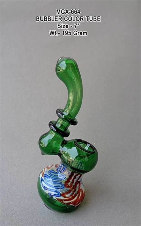 Mga Glass Bubbler Pipe Fancy Green Color Tube Size Inch At