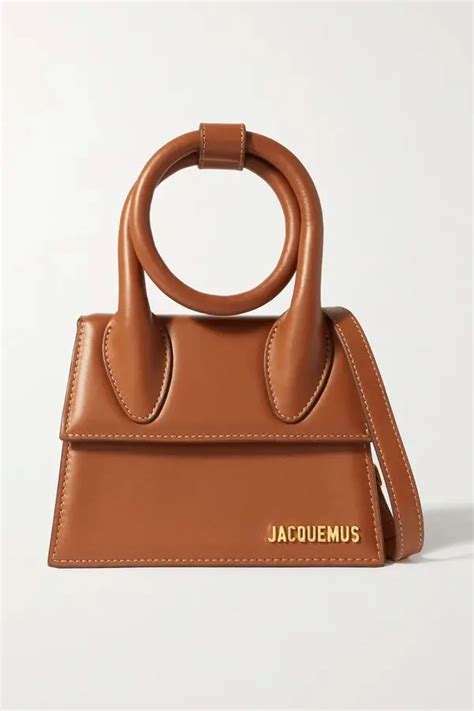 Jacquemus Light Brown Le Chiquito Noeud Leather Shoulder Bag Lilac