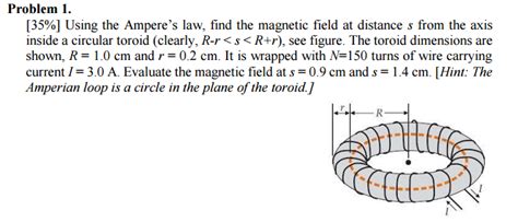 Solved Using The Ampere S Law Find The Magnetic Field At