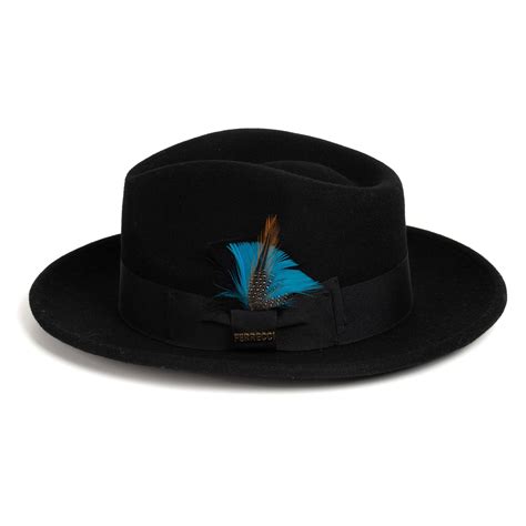 Men Crushable Black Fedora Hat Church Suits For Less