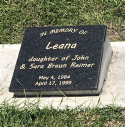 Leana Reimer Find A Grave Memorial