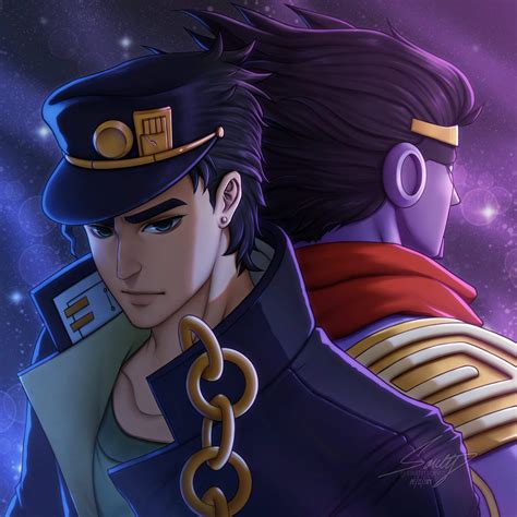 Jotaro Kujo and Star Platinum Fan Art + Speedpaint video | Anime Art Amino