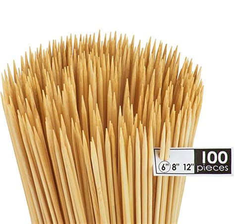 Decorrack Natural Bamboo Skewer Sticks Natural Wood Barbecue