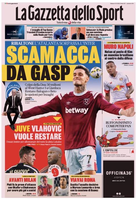 PRIMA PAGINA Gazzetta Muro Napoli Natan Il Mancino Al Posto Di Kim