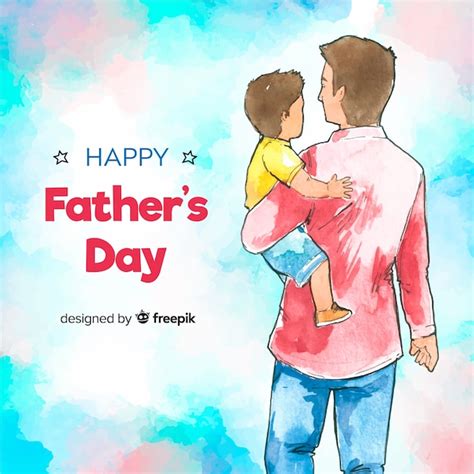 Free Vector Watercolor Fathers Day Background