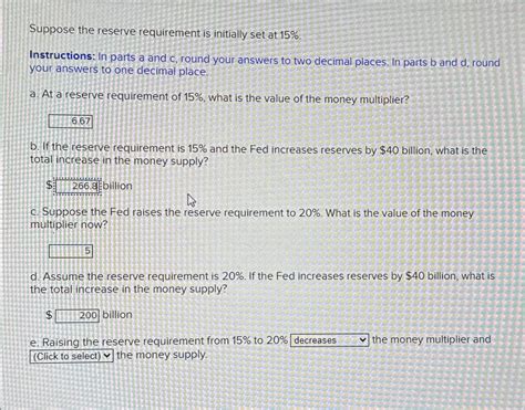 Solved Suppose The Reserve Requirement Is Initially Set At Chegg