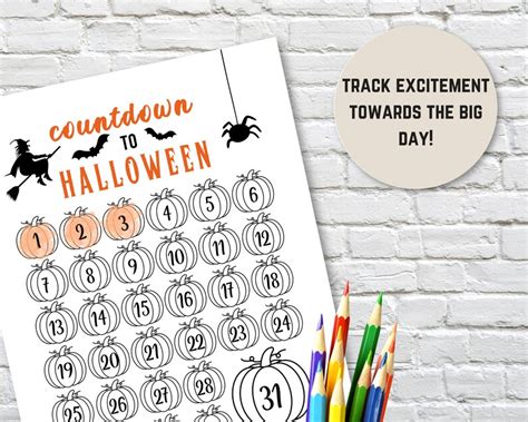 Printable Halloween Countdown Halloween Craft Kids Halloween Activity