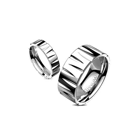 Anillo De Compromiso Para Hombre Y Mujer En Titanio Macizo Con Estr As