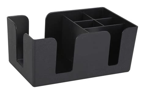 Black 6 Compartment Bar Caddy Lionsdeal