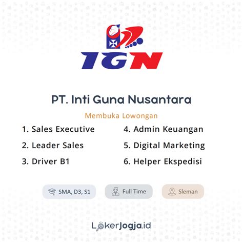 Lowongan Kerja Sales Executive Leader Sales Driver B Admin