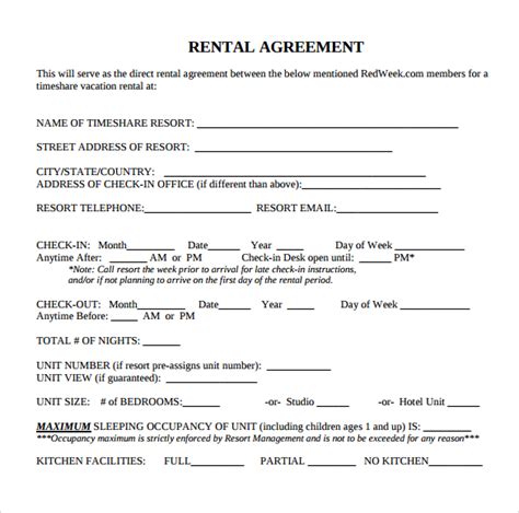 Free 5 Sample Simple Rental Agreement Templates In Pdf Ms Word