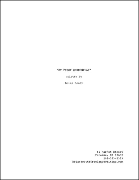 How To Format A Title Page For Your Screenplay Reelrundown