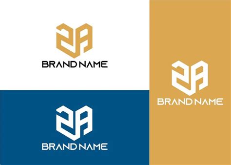 Premium Vector Modern Monogram Initial Letter Za Logo Design Template