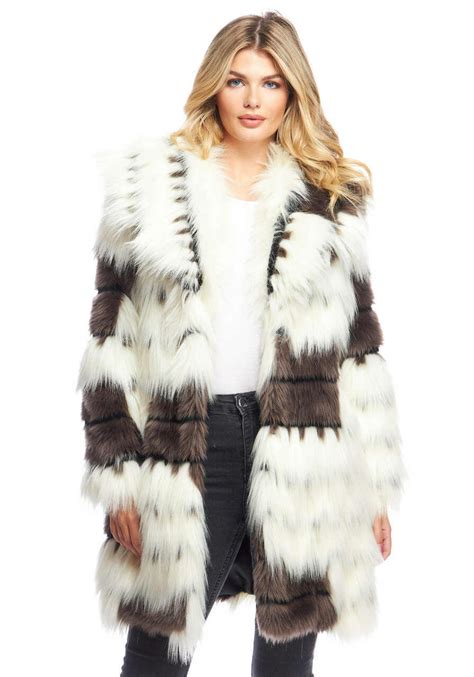 Alter Ego Faux Fur Shawl Collar Coat Womens Coats And Jackets