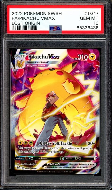 Psa Gem Mint Pikachu Vmax Tg Tg Full Art Lost Origin