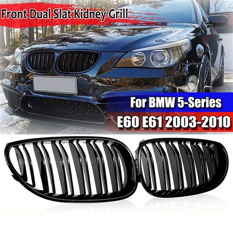 Gloss Black Car Front Bumper Kidney Grille Racing Grill Hood Mesh Kit