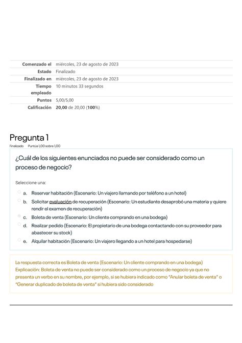 Autoevaluación N1 Gestión Basada En Procesos Comenzado el miércoles