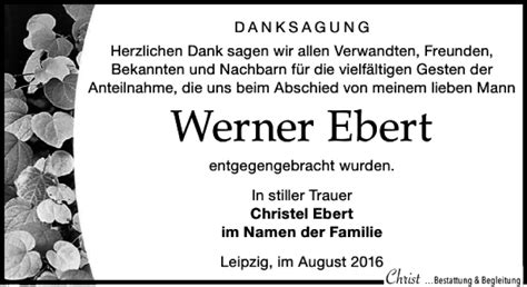 Traueranzeigen Von Werner Ebert Trauer Anzeigen De