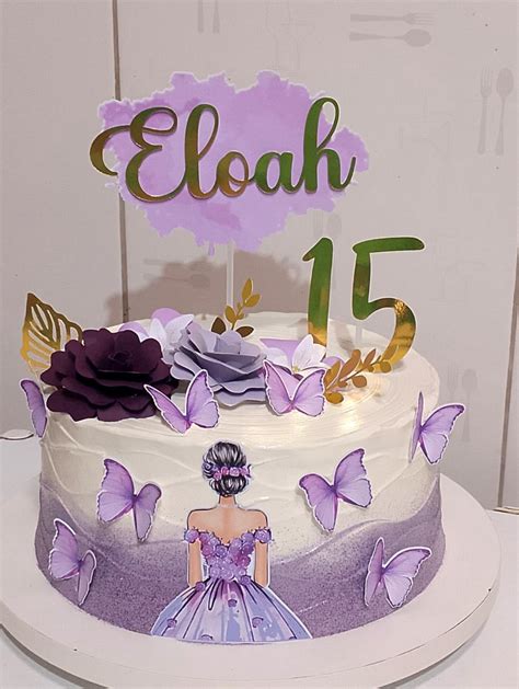 Festa 15 Anos Borboleta Lilas - Topo de bolo 15 anos Lilás Borboletas | Artesanou Marketplace