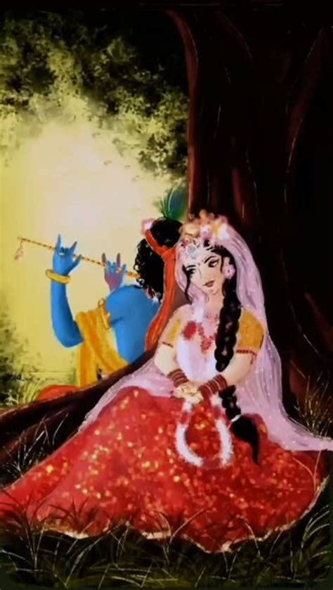 Radha Krishna Love Forever F Hand Painted Painting On Canvas No Frame ...