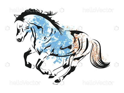 Abstract Running Horse Painting - Download Graphics & Vectors