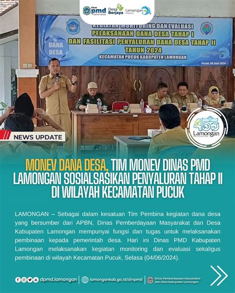 Monev Dana Desa Tim Monev Dinas Pmd Lamongan Sosialsasikan Penyaluran