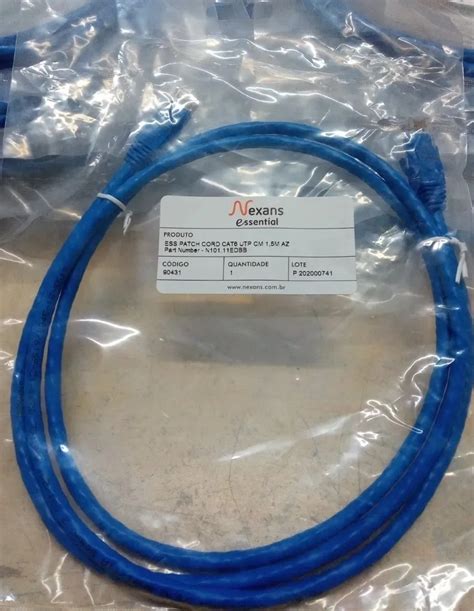 Patch Cord Cat Metros Nexans Azul Cftv Circuito Fechado De Tv