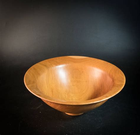 Premium Cherry Wood Bowl Hand Turned And Carved Unique Artisan Crafted