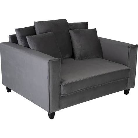 Brandy Lounge Sessel 1 5 Sitzer Sofa Dunkelgrau Samt