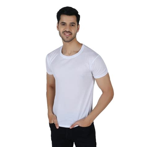 Plain Polyester Mens White Round Neck T Shirt At Rs 90 In New Delhi Id 2851525887548