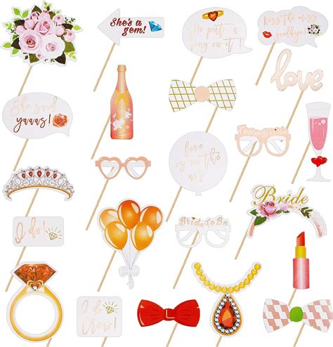 Dacitiery Pcs Hen Party Photo Booth Props Team Bride Selfie Props