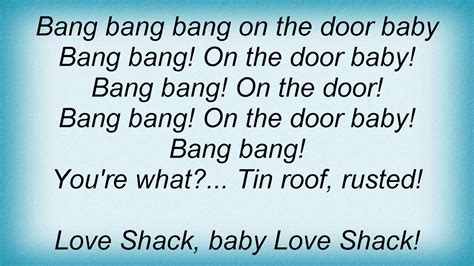 B S Love Shack Lyrics Youtube