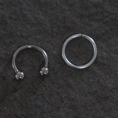 16 Gauge Captive Septum Ring Septum Horseshoe Silver Septum Ring