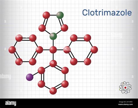 Clotrimazole Drug Molecule It Is Imidazole Antimycotic Antifungal Agent Used In Treatment Of