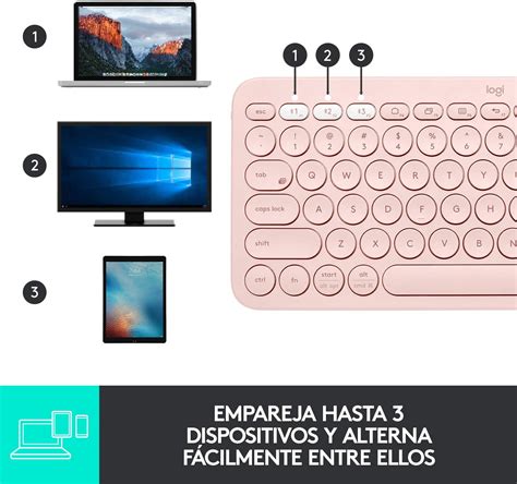 Teclado Logitech K Bluetooth Rosa Discoazul