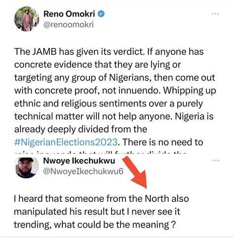 Reno Omokri On Twitter Dear NwoyeIkechukwu6 Thank You For Your