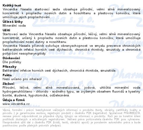 Vincentka Nasalis startovací sada - Lékárna Borohrádek