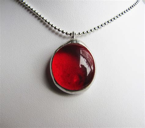 Cancer Ruby Dark Red Silver Birthstone Charm by veryprettything