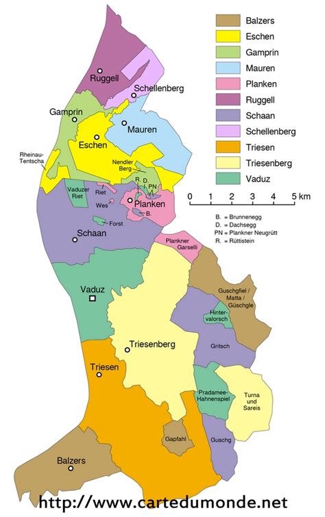 Map Liechtenstein, Country Map Liechtenstein