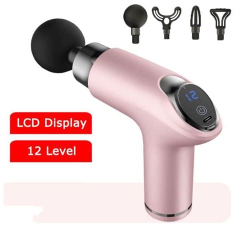 Niveaux Rose Mini Pistolet De Massage Percussion Portable Lcd