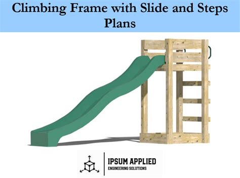 Climbing Frame With Slide and Wooden Climbers Plans & Assembly Instructions Comes With Cut List ...