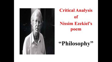 Nissim Ezekiel S Poem Philosophy Detailed Analysis Youtube